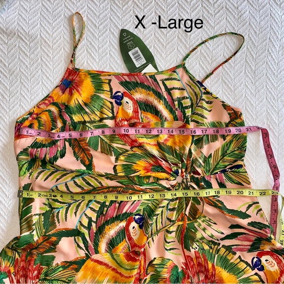 🎄 FARM Rio Macaw Leaves Side Knot Dress - Picture 5 of 6